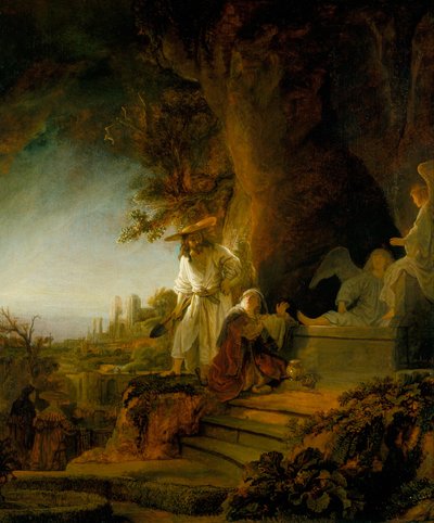 Christ and St. Mary Magdalene at the Tomb by Rembrandt van Rijn